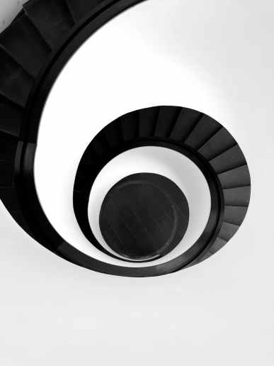 black spiral stair
